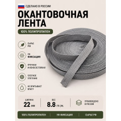 Лента окантовочная ПП06серебро ширина 22мм 